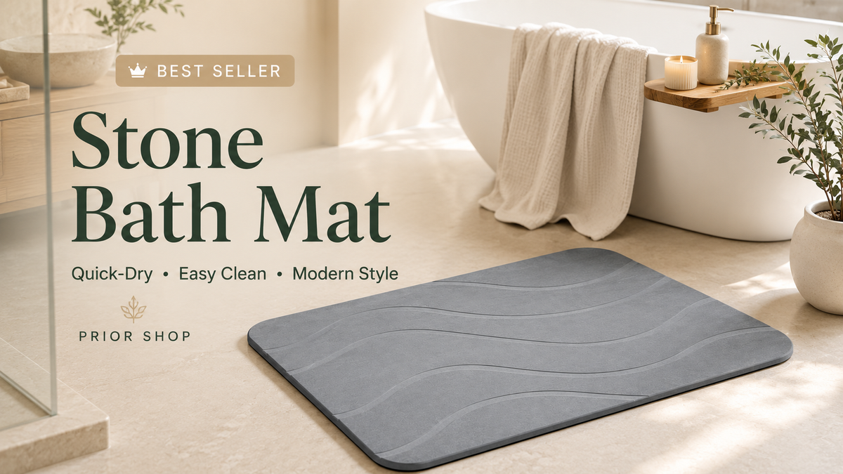 Load video: Best Seller Stone Bath Mat | Quick-Dry Diatomite Bath Mat | Prior Shop SG #shorts