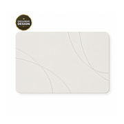 Diatomite Stone Bath Mat - Abstract Arc Design, Quick-Dry 60 × 39cm