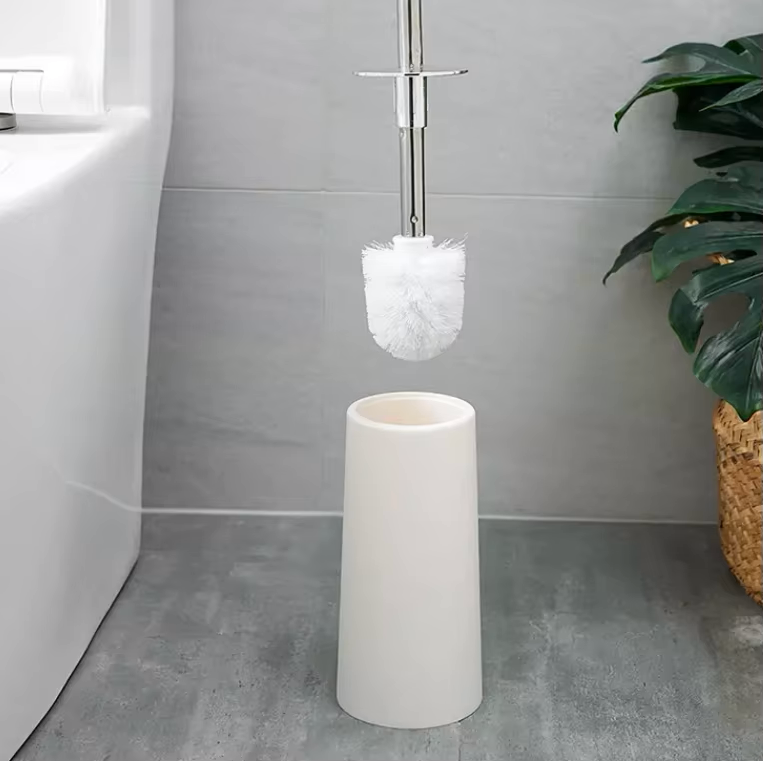 Stainless Steel Toilet Brush Set with Holder, Bathroom Cleaning Brush