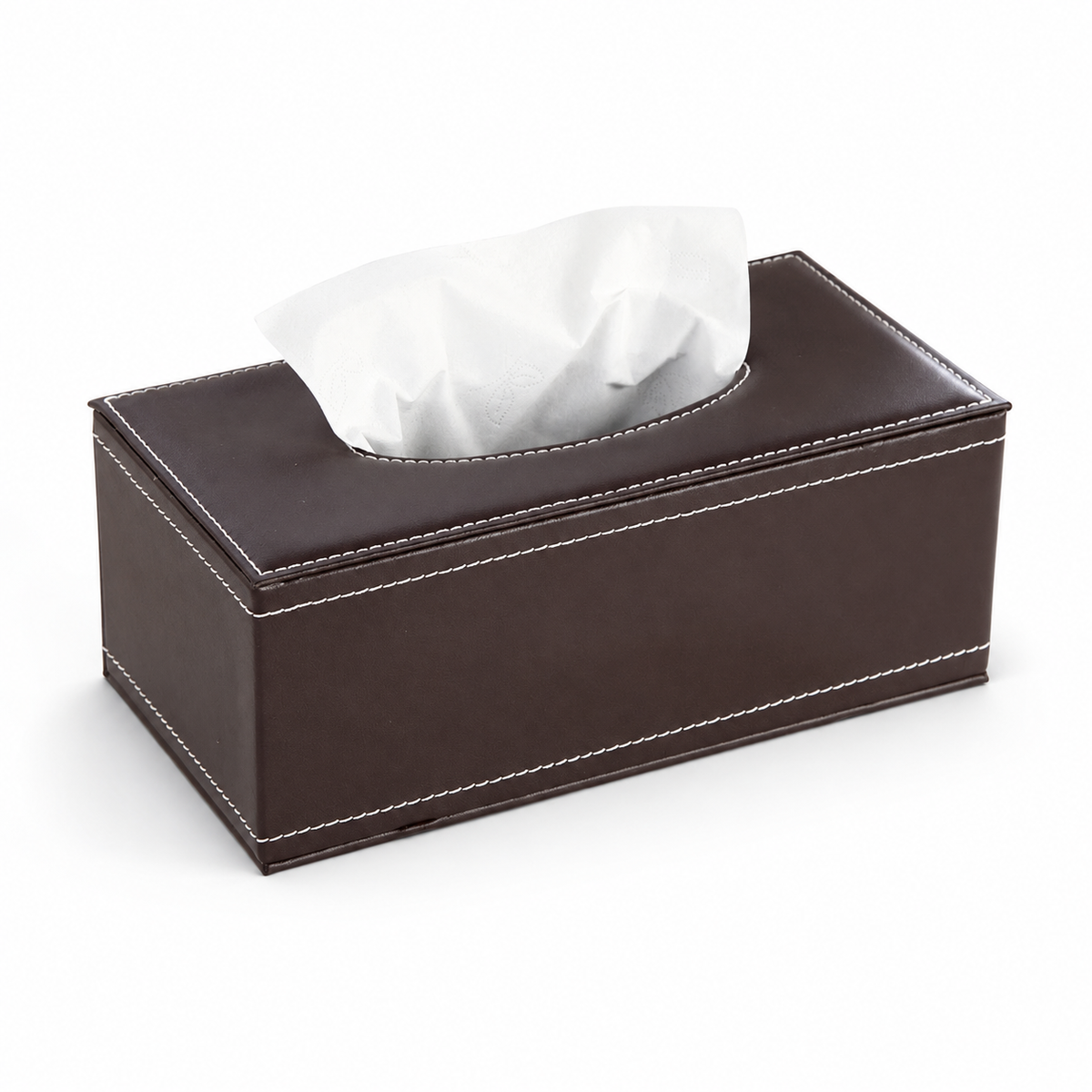 PU Leather Tissue Box Cover – Magnetic Bottom Rectangular Tissue Holder