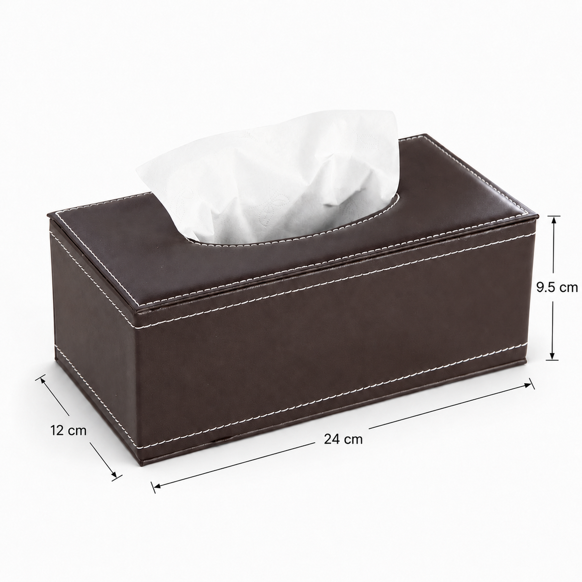 PU Leather Tissue Box Cover – Magnetic Bottom Rectangular Tissue Holder