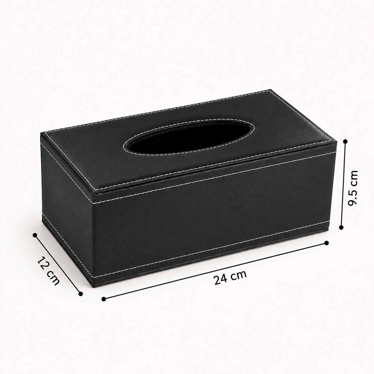 PU Leather Tissue Box Cover – Magnetic Bottom Rectangular Tissue Holder