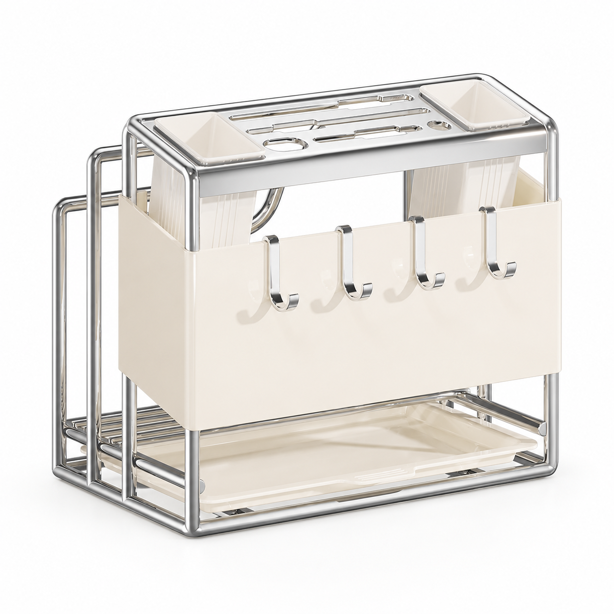 All-in-One Kitchen Knife & Utensil Holder with Chopping Board Rack