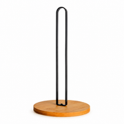 Nordic Paper Towel Holder Stand, Wood or Bamboo-Style Base