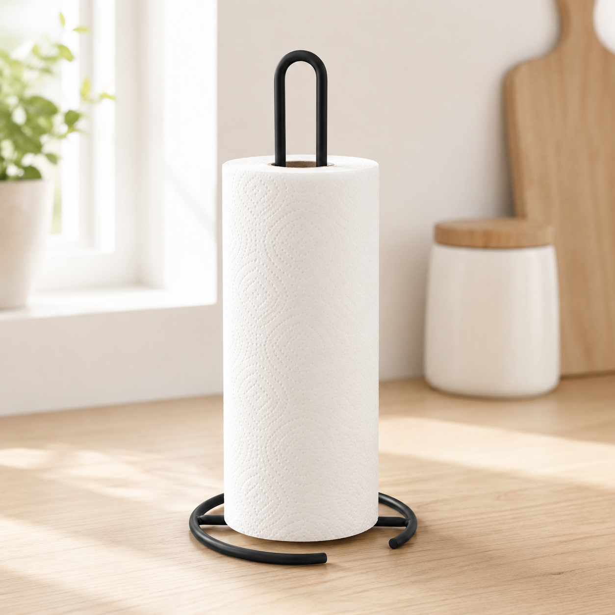 Metal Paper Towel Holder Stand, Countertop Kitchen Roll Rack