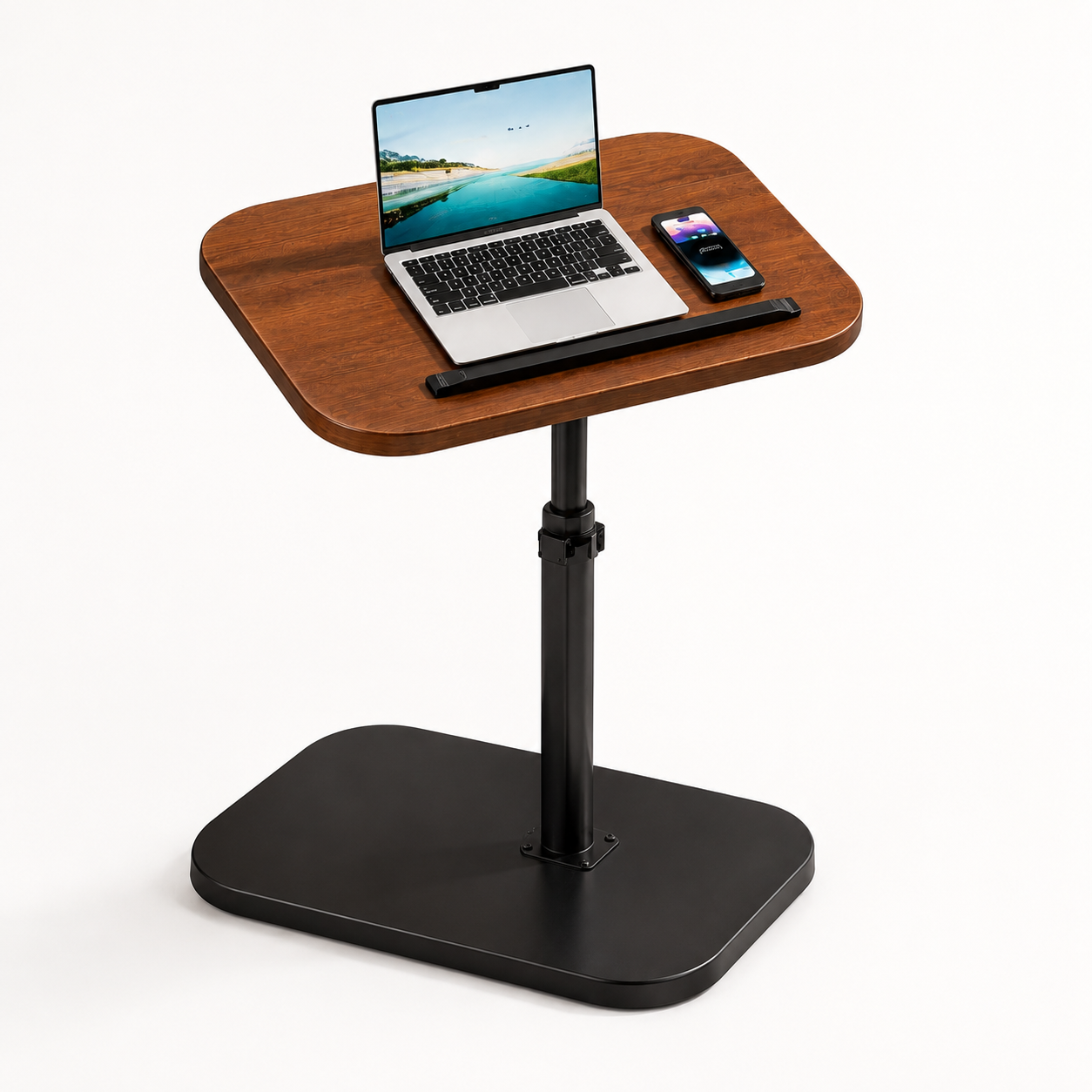 Japandi Adjustable C-Shaped Side Table, Sofa & Bedside Laptop Table