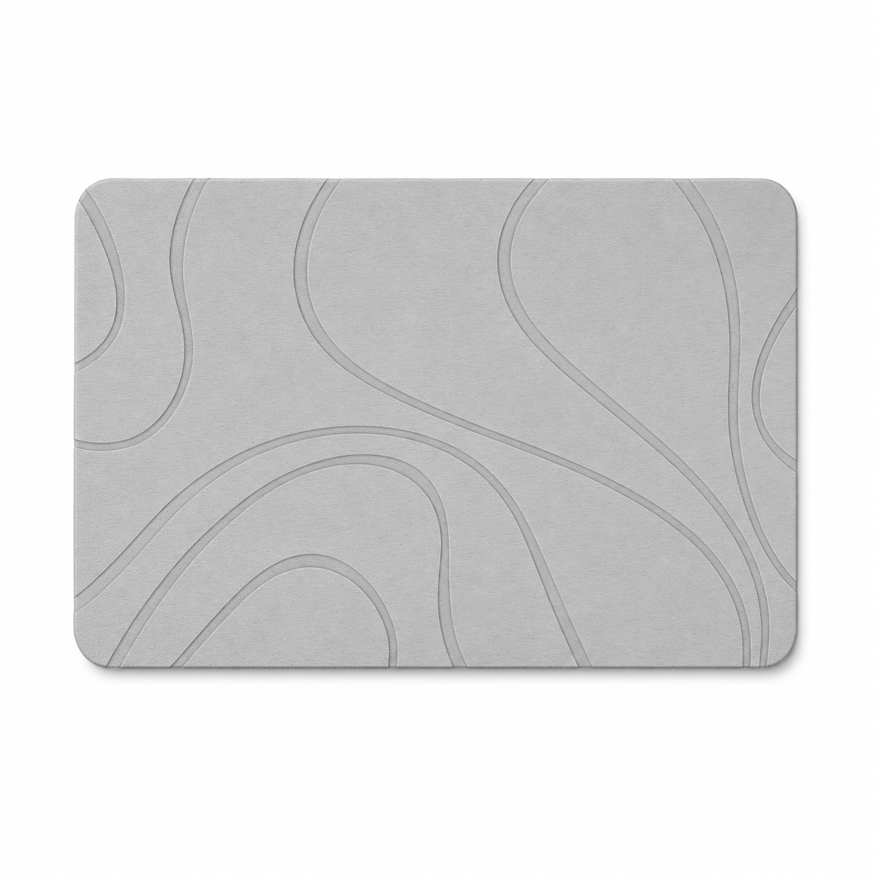 Diatomite Stone Bath Mat - Contour Design, Quick-Dry 60 × 39cm
