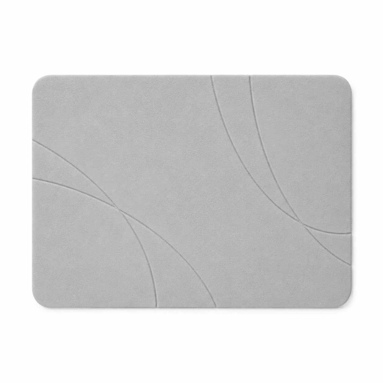 Diatomite Stone Bath Mat - Abstract Arc Design, Quick-Dry 60 × 39cm