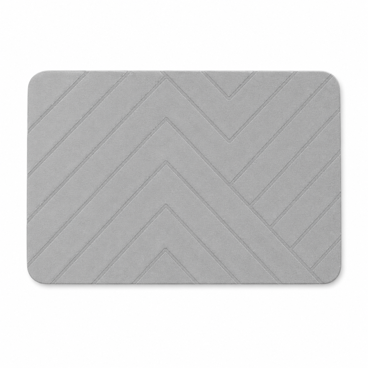 Diatomite Stone Bath Mat - Chevron Design, Quick-Dry 60 × 39cm