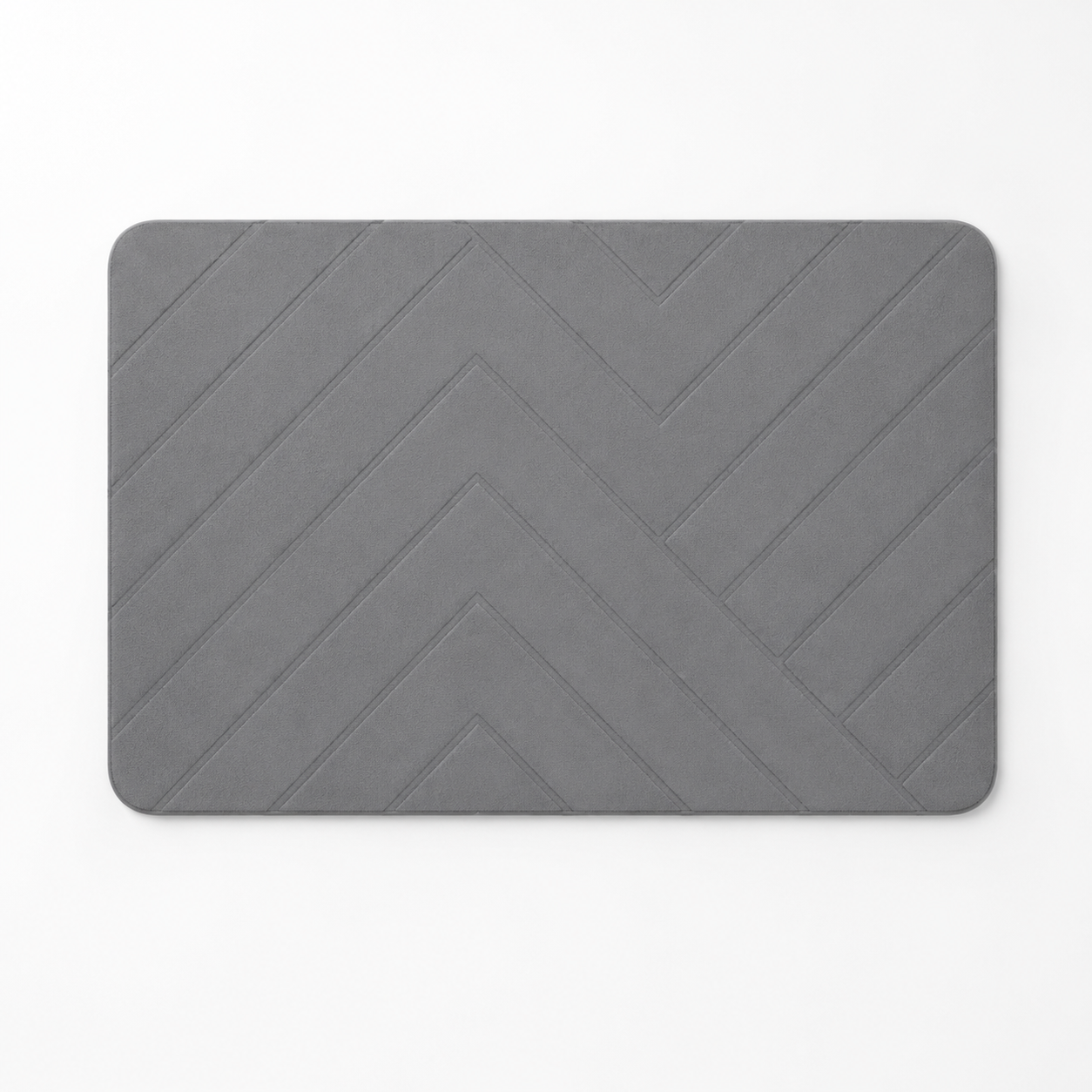 Diatomite Stone Bath Mat - Chevron Design, Quick-Dry 60 × 39cm