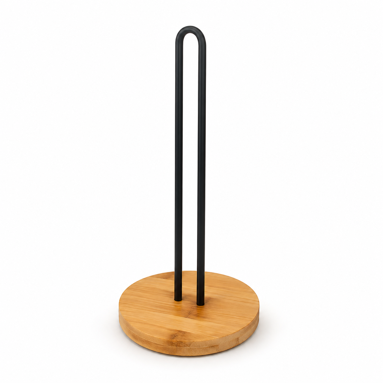 Nordic Paper Towel Holder Stand, Wood or Bamboo-Style Base