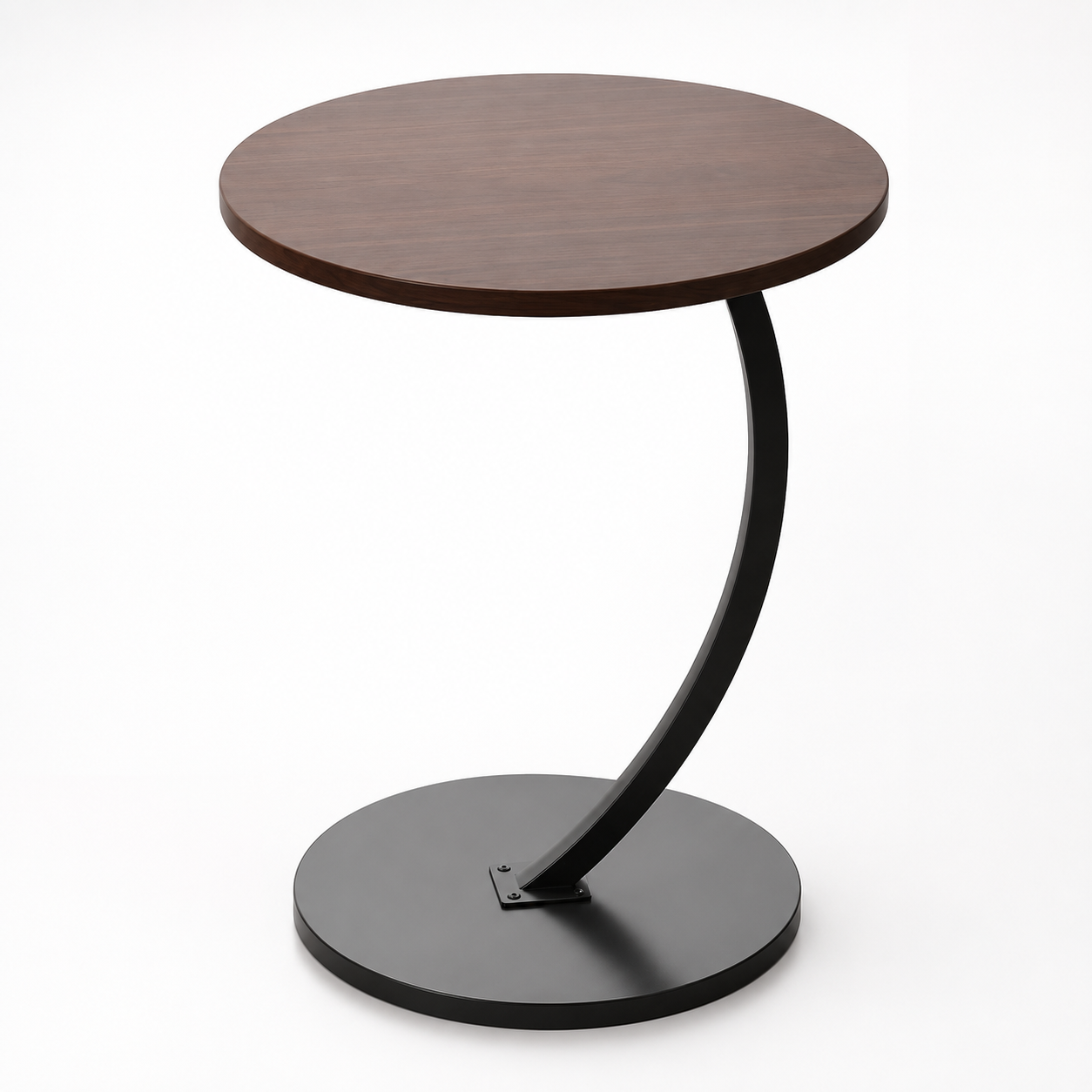 Round C-Shaped Sofa Side Table, Compact Living Room & Bedside Table