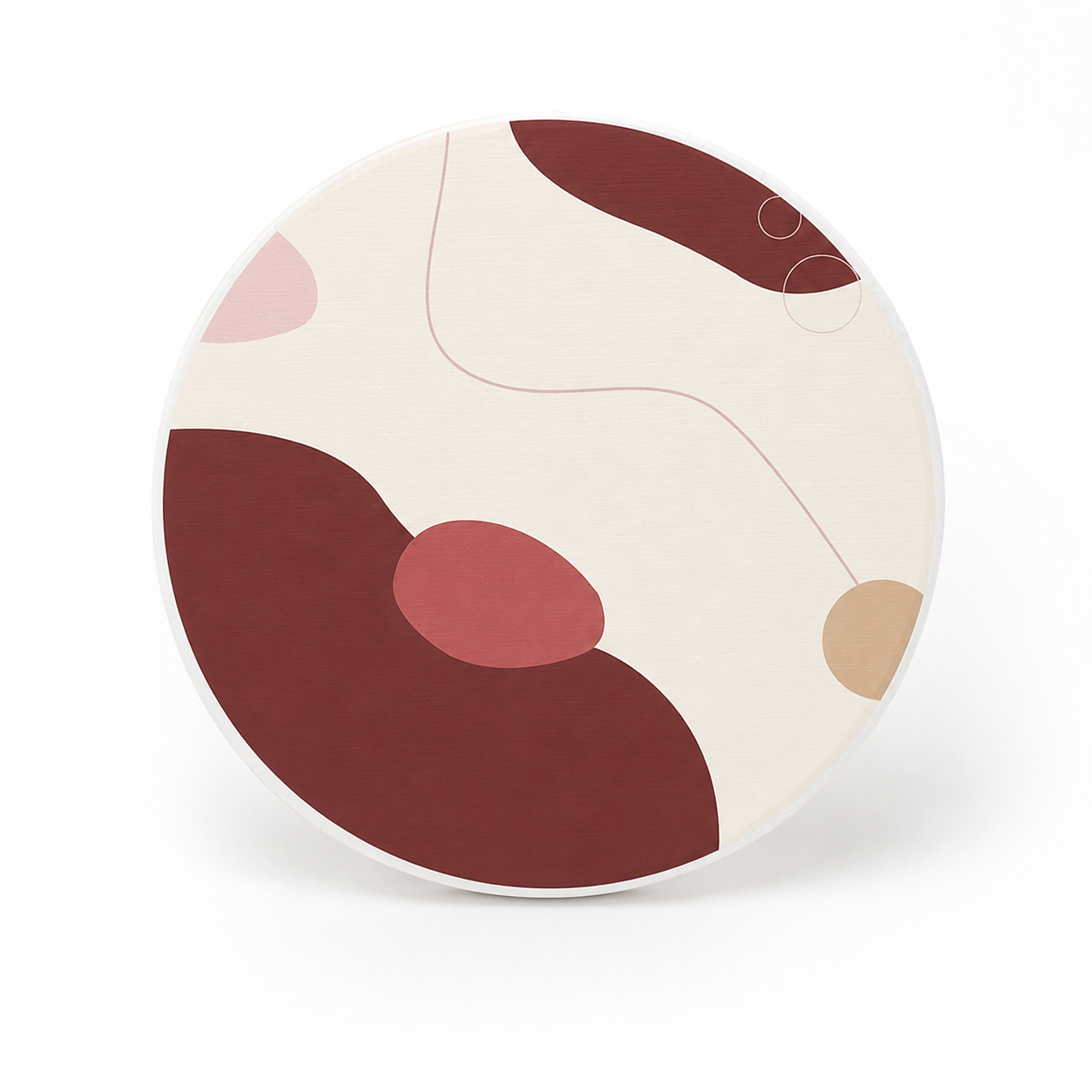 Diatomite Round Coaster Set 6pcs - Nordic-Inspired Quick-Dry Coasters
