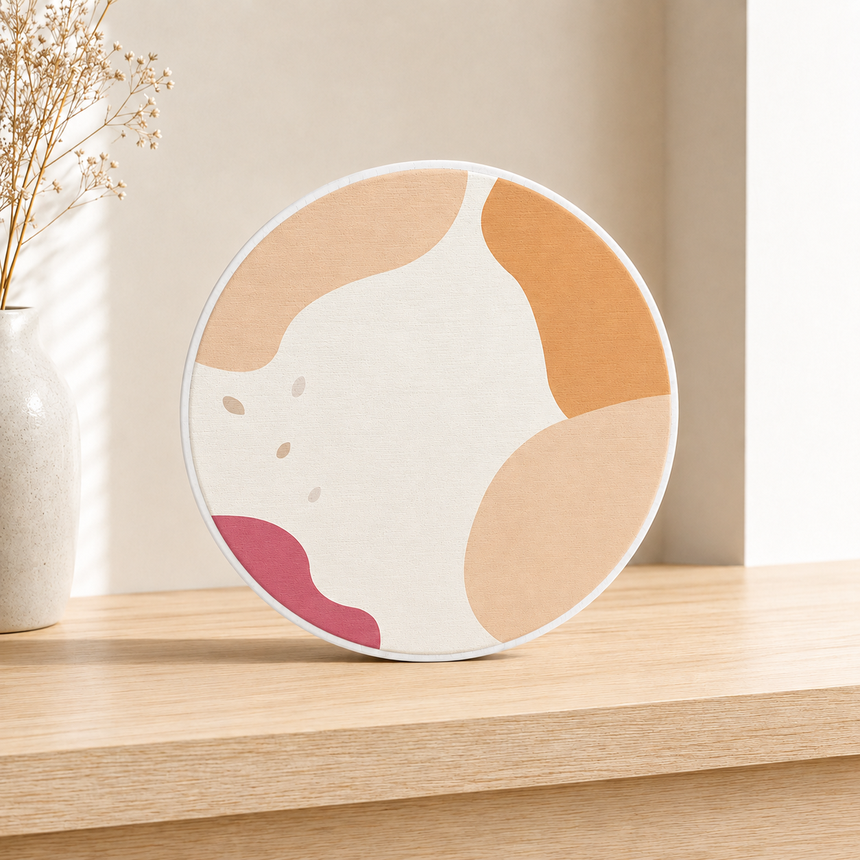 Diatomite Round Coaster Set 6pcs - Nordic-Inspired Quick-Dry Coasters