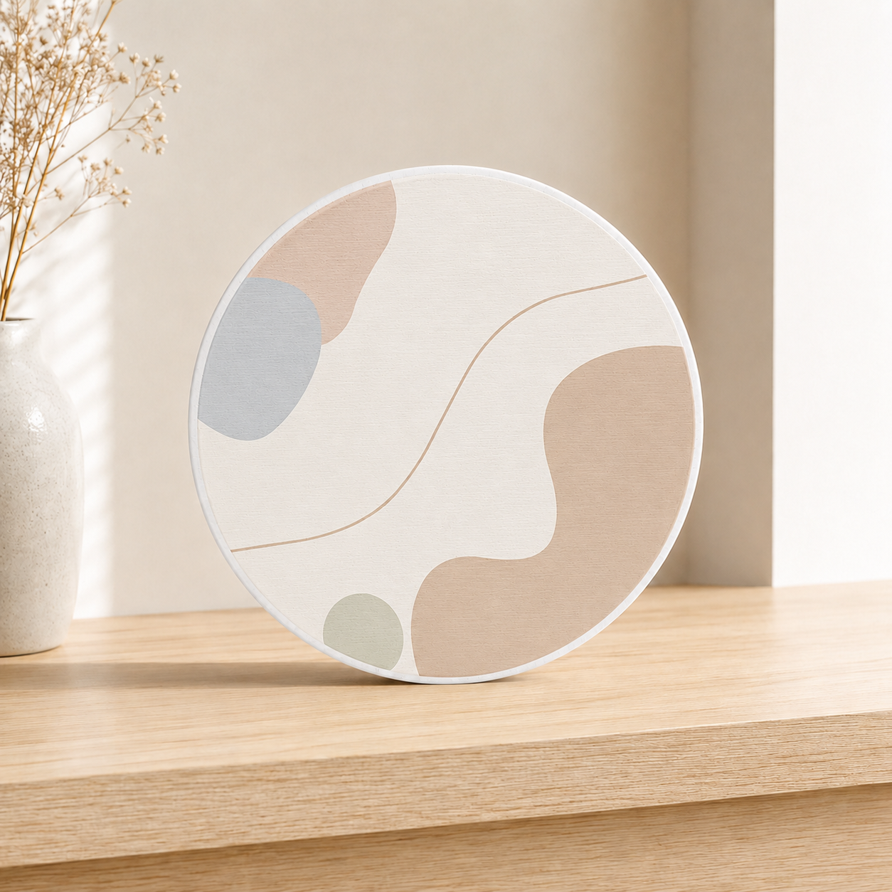 Diatomite Round Coaster Set 6pcs - Nordic-Inspired Quick-Dry Coasters