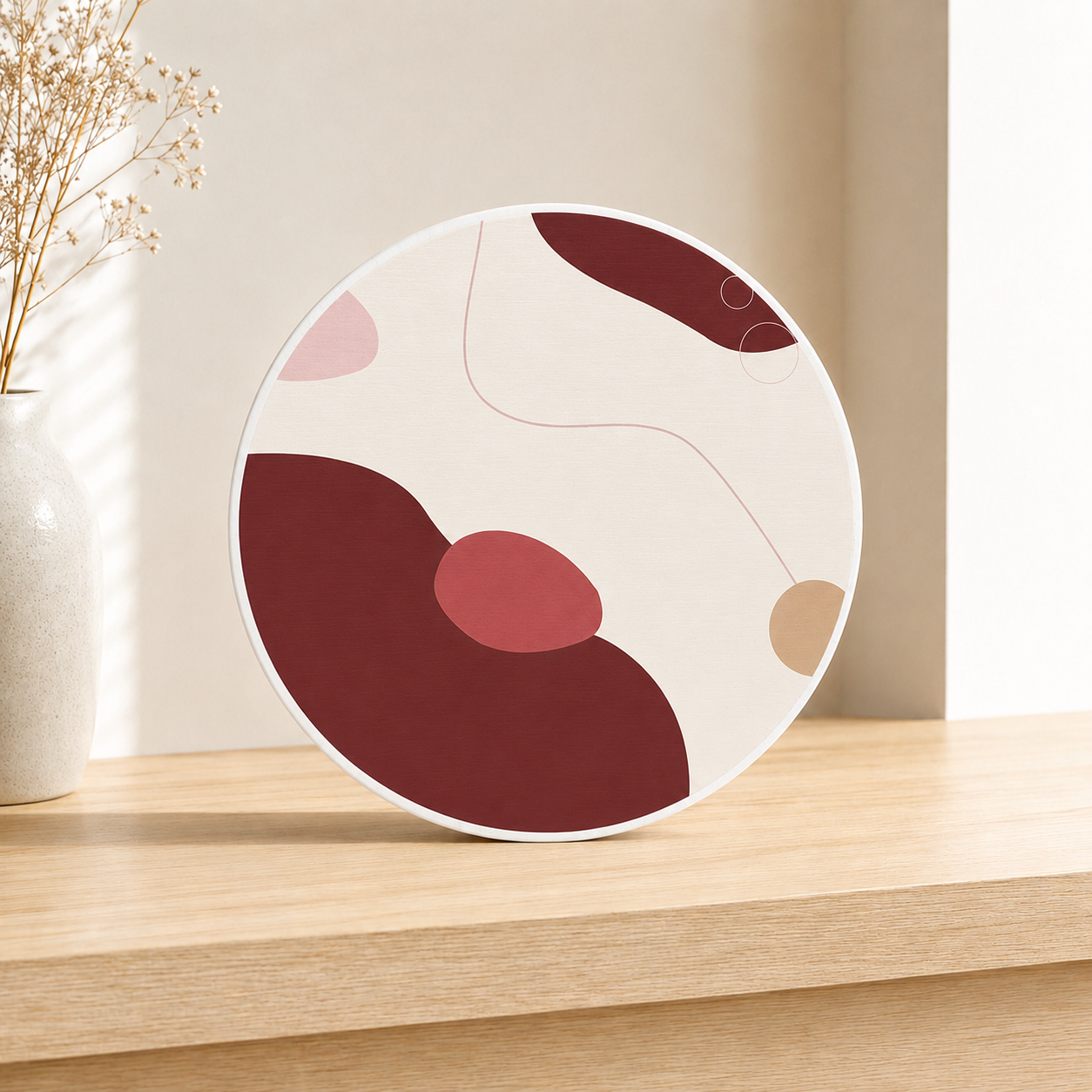 Diatomite Round Coaster Set 6pcs - Nordic-Inspired Quick-Dry Coasters