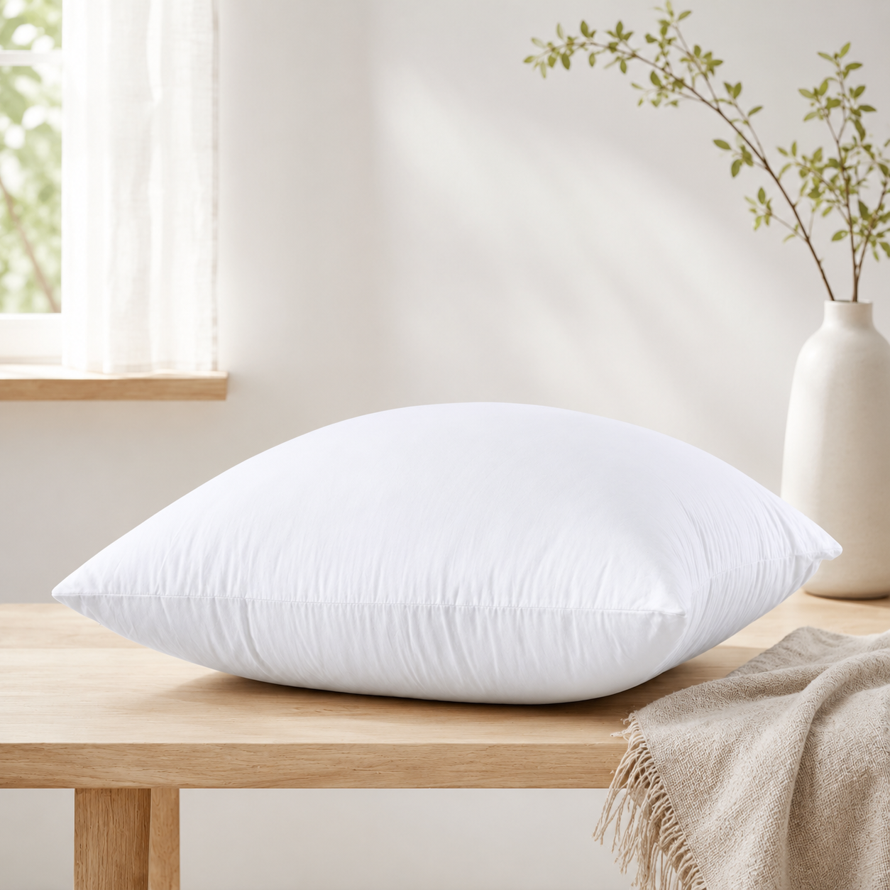 Soft Cushion Insert 50 × 50cm, Square Pillow Form for Cushion Covers