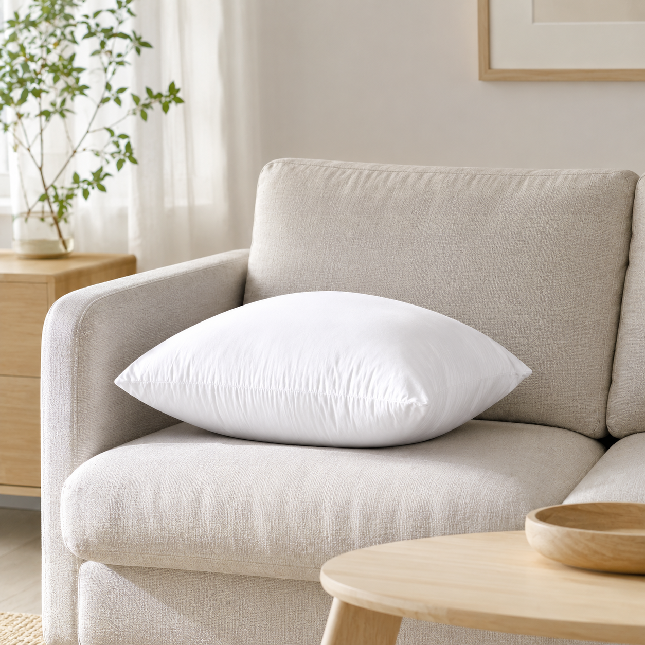 Soft Cushion Insert 50 × 50cm, Square Pillow Form for Cushion Covers