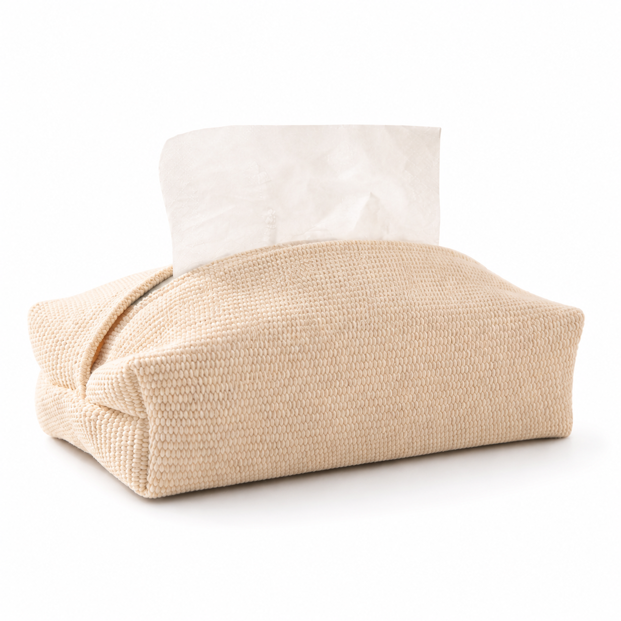 Japandi Cotton Linen Tissue Box Cover, Minimalist Fabric Tissue Holder