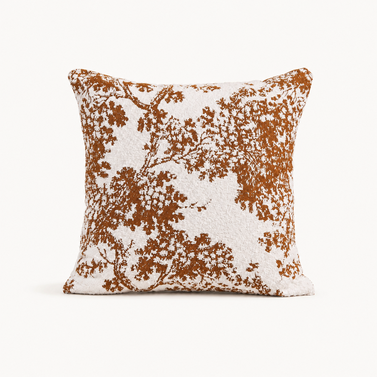 Chenille Ink Tree Jacquard Cushion Cover 45 × 45cm, Decorative Sofa Pillow Cover