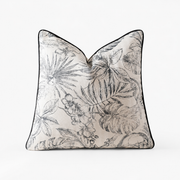 Monochrome Botanical Cushion Cover 45 × 45cm, Black & White Pillow Cover