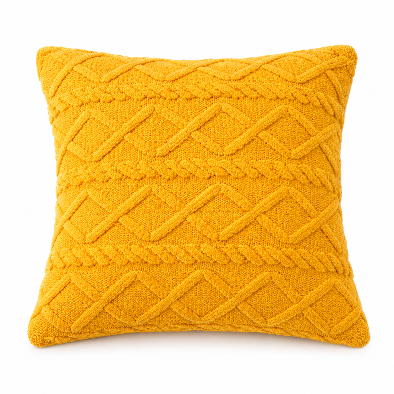 Plush 3D Jacquard Cushion Cover 45 × 45cm, Textured Sofa Pillow Cover