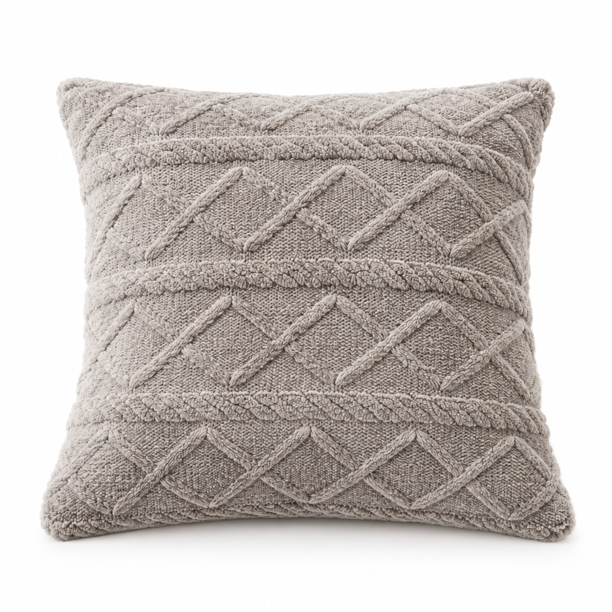 Plush 3D Jacquard Cushion Cover 45 × 45cm, Textured Sofa Pillow Cover