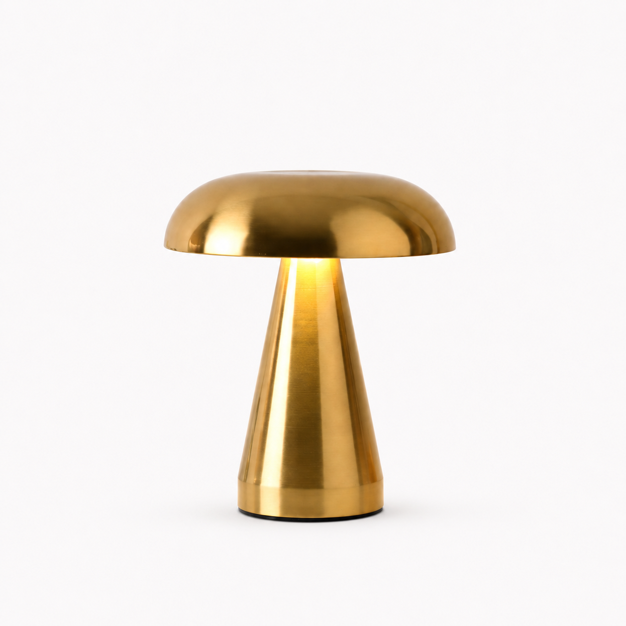 Modern Rechargeable Mushroom Table Lamp, Metal Bedside Night Light