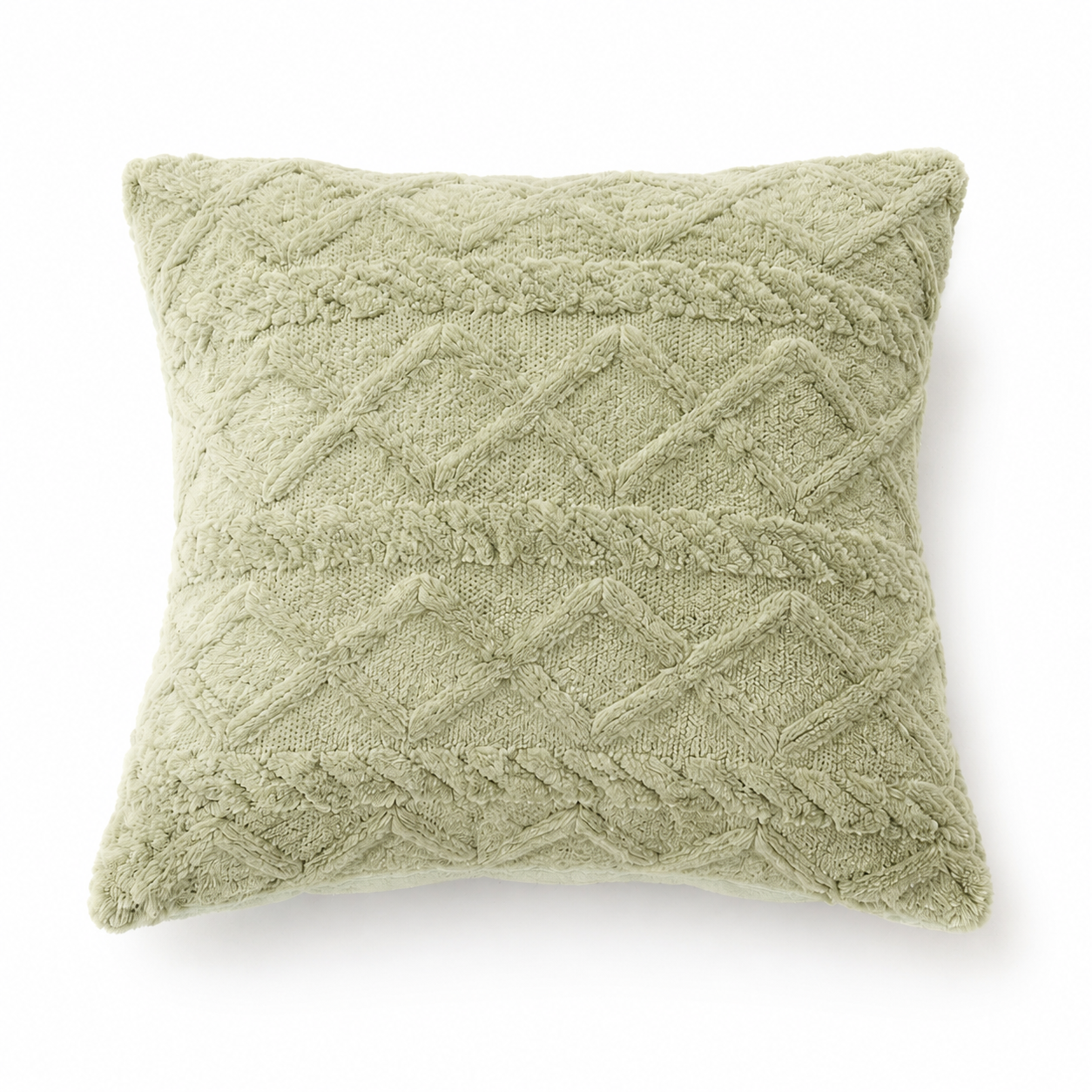 Plush 3D Jacquard Cushion Cover 45 × 45cm, Textured Sofa Pillow Cover