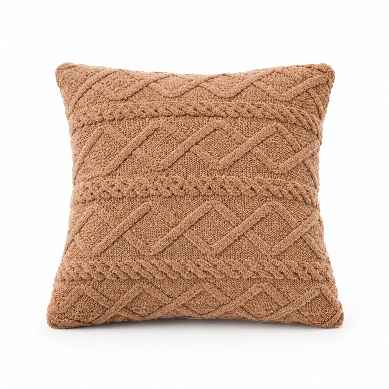 Plush 3D Jacquard Cushion Cover 45 × 45cm, Textured Sofa Pillow Cover
