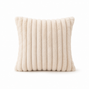 Plush Ribbed Cushion Cover 45 × 45cm, Soft Decorative Sofa Pillow Cover