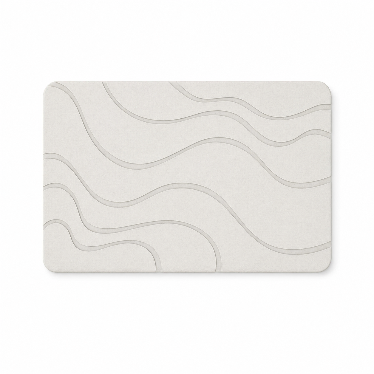Diatomite Stone Bath Mat – Wave Design, Quick-Dry 60 × 39cm