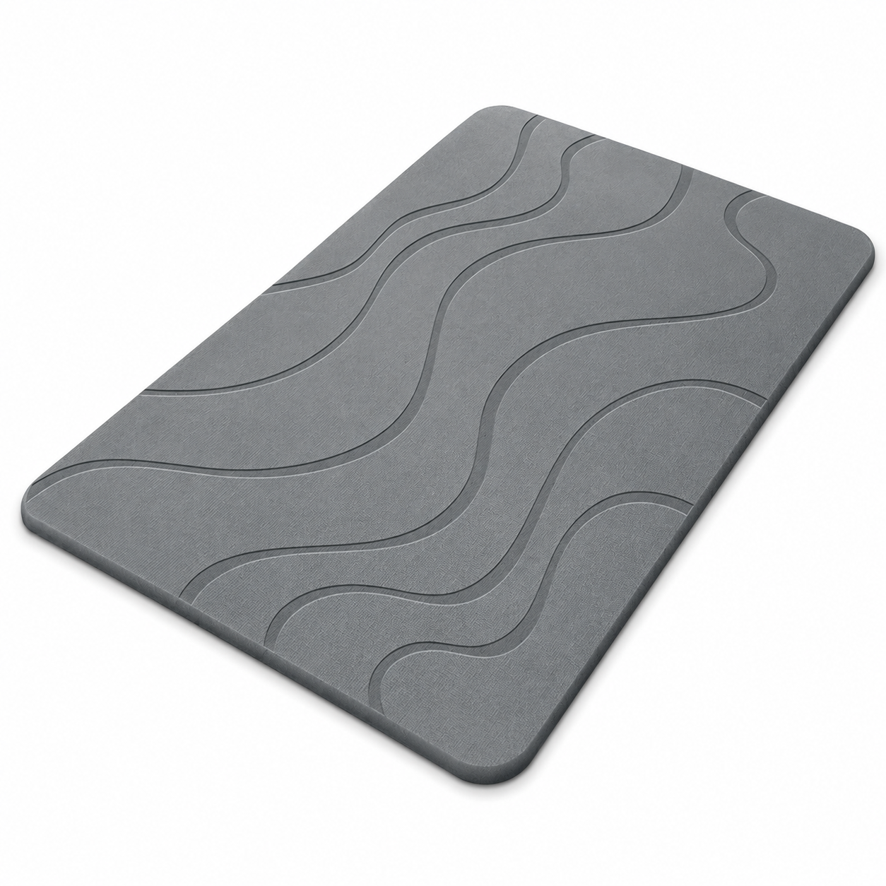 Diatomite Stone Bath Mat – Wave Design, Quick-Dry 60 × 39cm