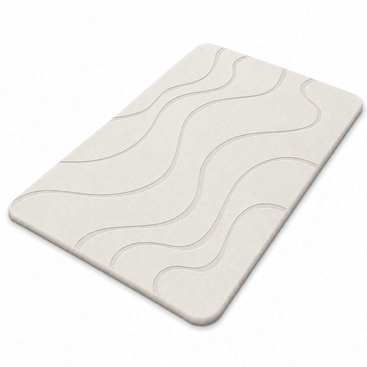 Diatomite Stone Bath Mat – Wave Design, Quick-Dry 60 × 39cm