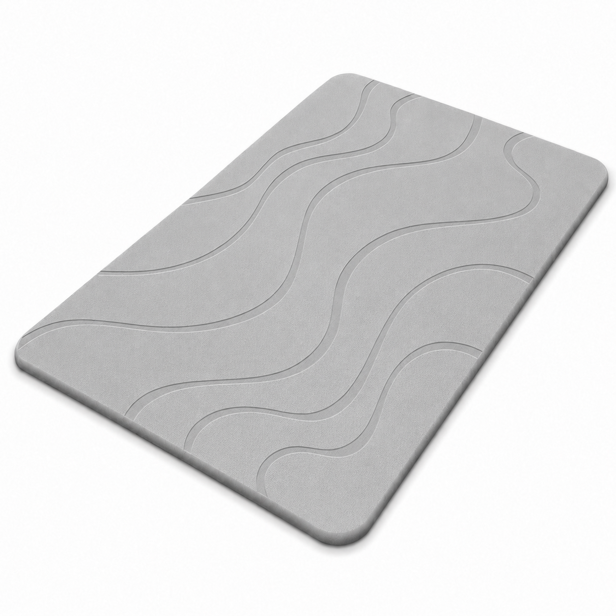 Diatomite Stone Bath Mat – Wave Design, Quick-Dry 60 × 39cm
