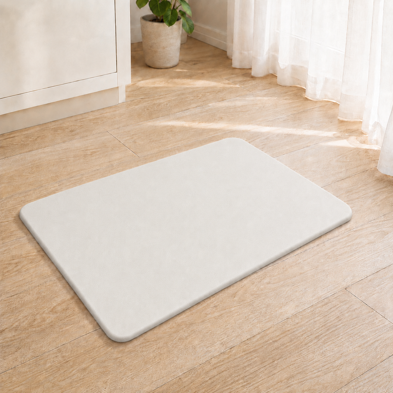 Diatomite Stone Bath Mat – Plain Design, Quick-Dry 60 × 39cm