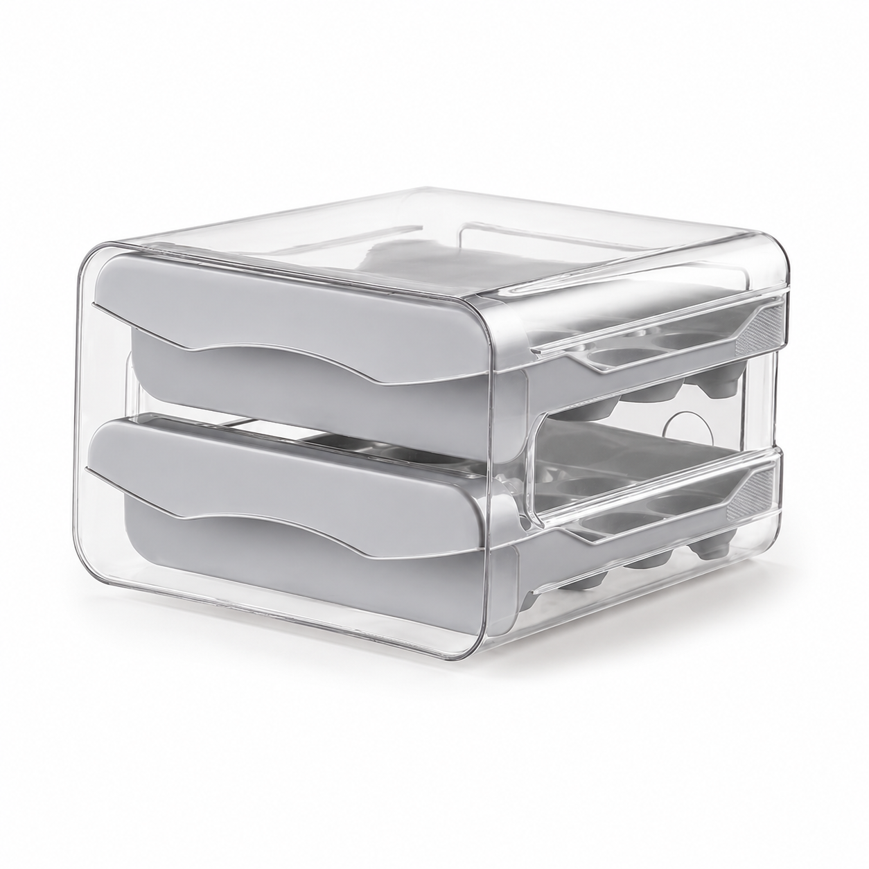 Stackable Clear PET Egg Storage Box, Multi-Layer Fridge Organiser