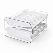Stackable Clear PET Egg Storage Box, Fridge Egg Organiser