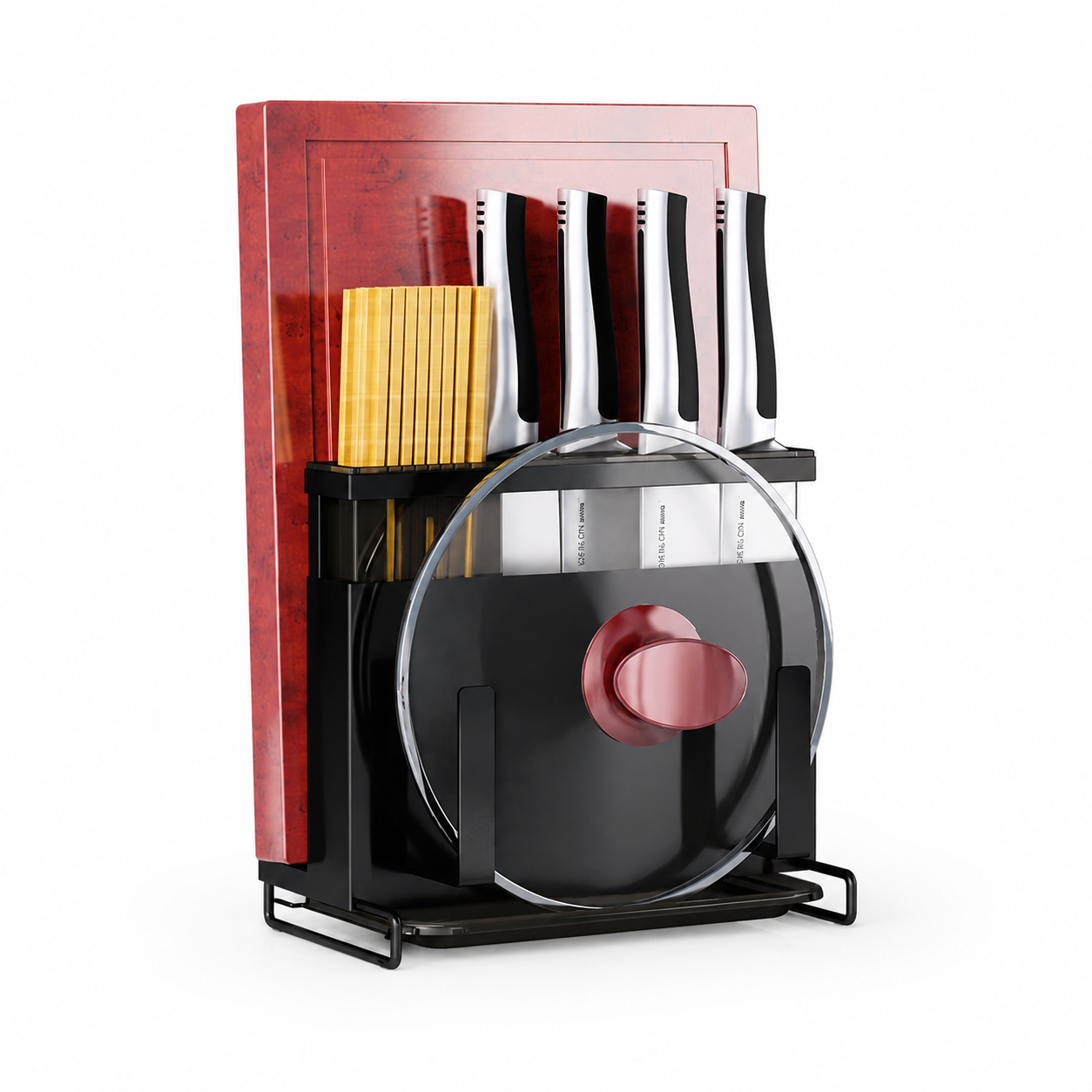 Kitchen Knife & Utensil Holder, Multi-Compartment Cutlery Organiser