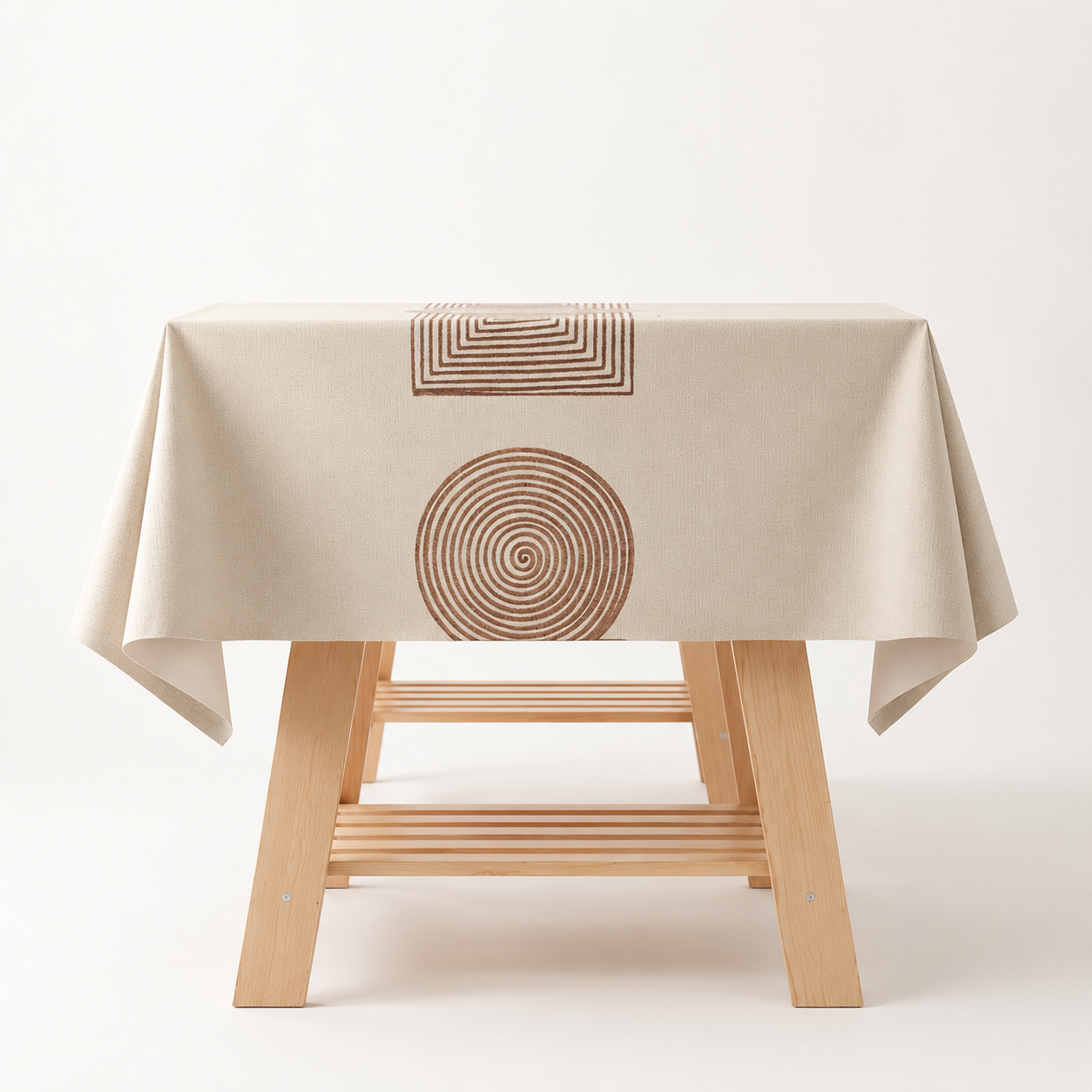 Nordic Geometric Tablecloth, Water-Resistant Wipe-Clean Dining Table Cover