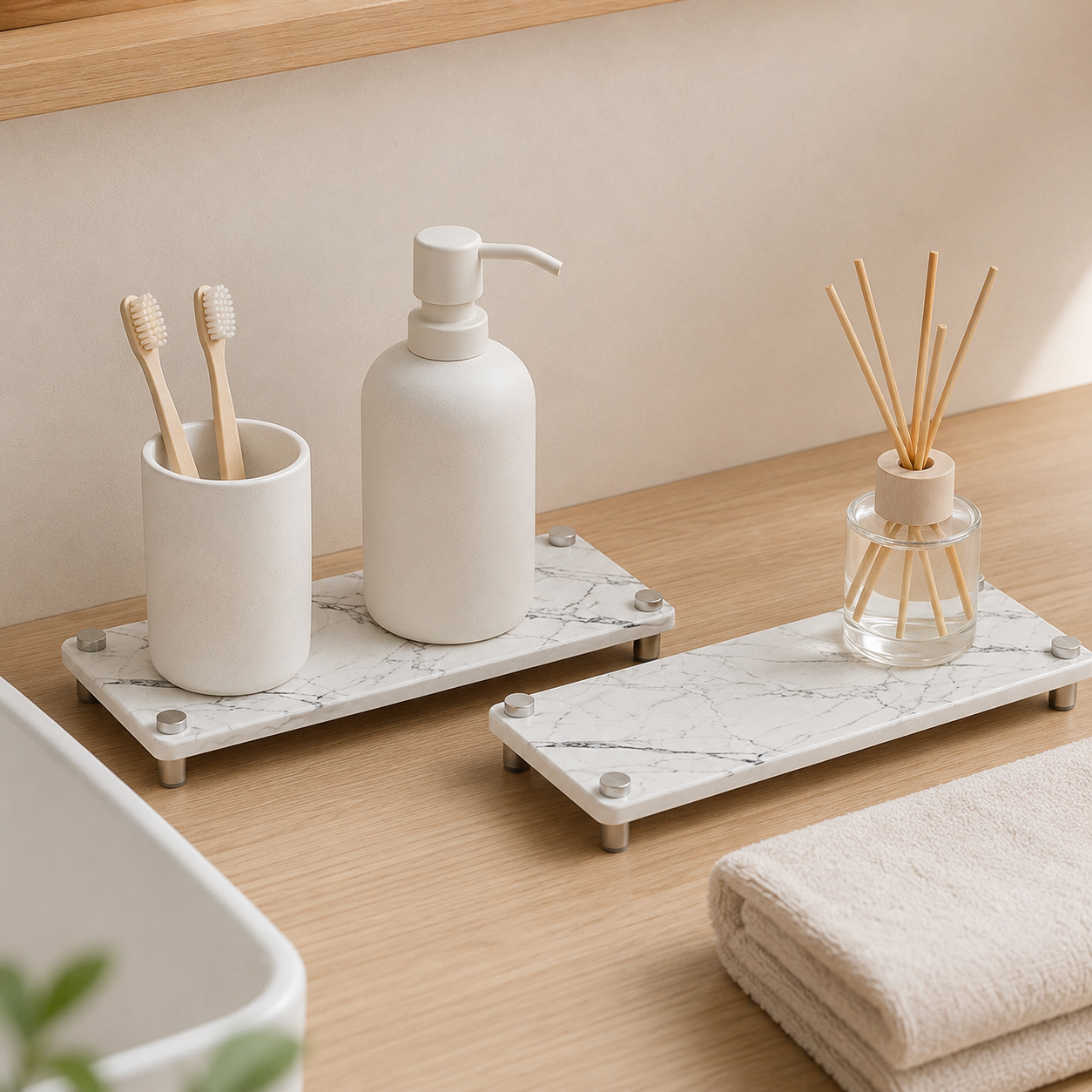 Diatomite Countertop Tray, Quick-Dry Bathroom & Kitchen Organiser