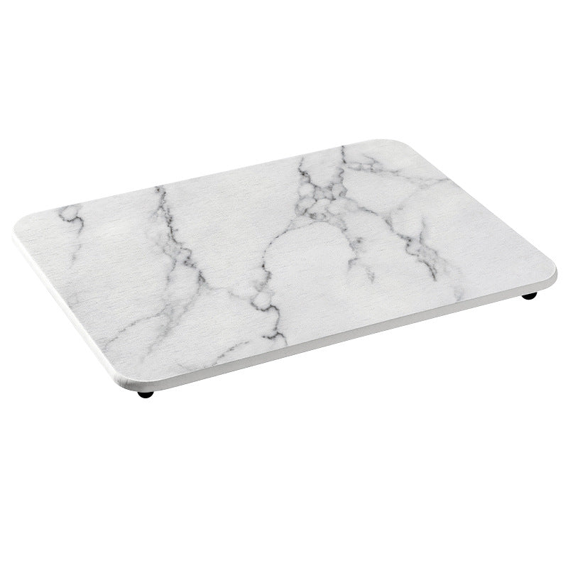 Diatomite Countertop Drying Mat – Marble Design, Quick-Dry 40 × 30cm