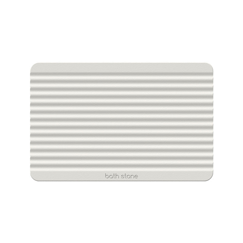 Diatomite Stone Bath Mat - Linear Ridge Design, Quick-Dry 60 × 39cm