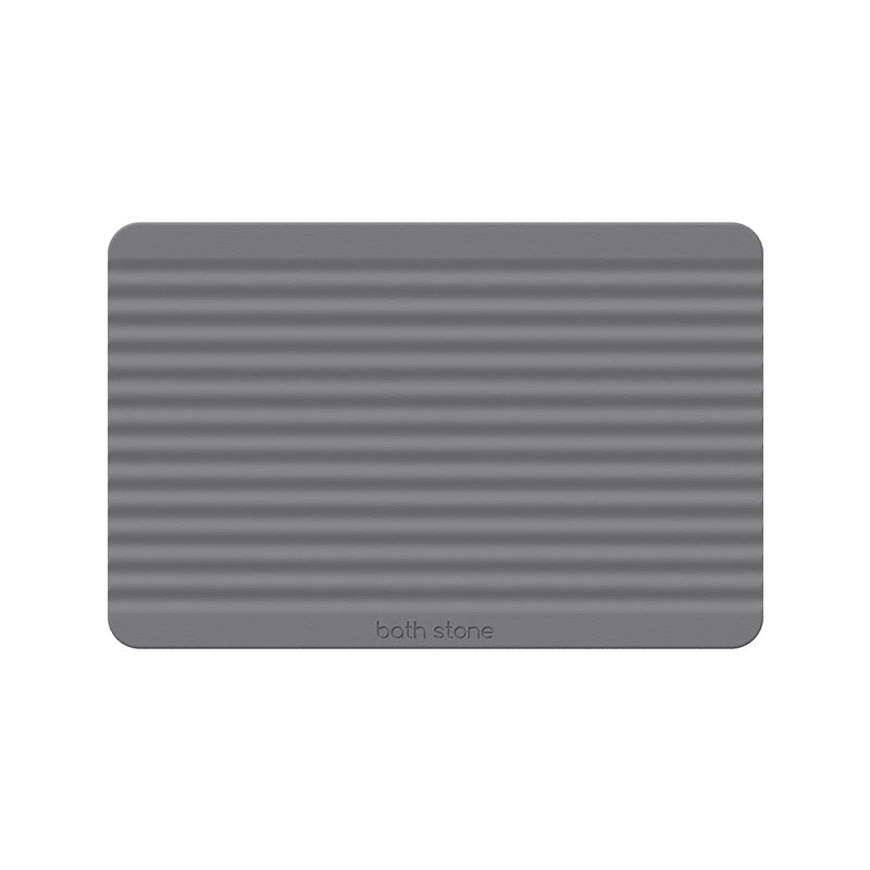 Diatomite Stone Bath Mat - Linear Ridge Design, Quick-Dry 60 × 39cm