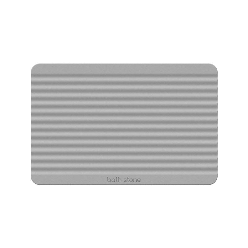 Diatomite Stone Bath Mat - Linear Ridge Design, Quick-Dry 60 × 39cm