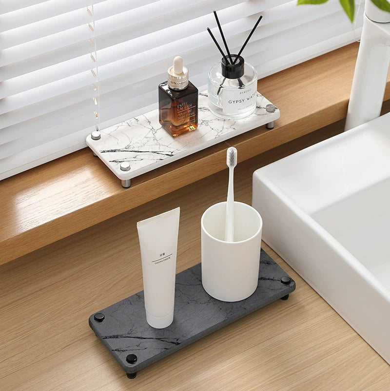 Diatomite Countertop Tray, Quick-Dry Bathroom & Kitchen Organiser