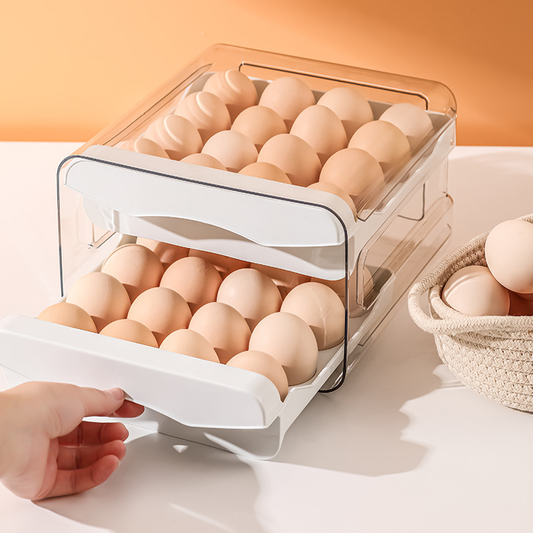 32 Grids Durable PET Stackable Egg Storage Box 💪 Stackable, Keeps Eggs Fresh & Accessible